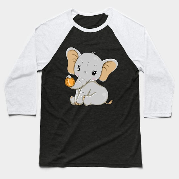 Elephant with big Ears and Ball Baseball T-Shirt by Markus Schnabel